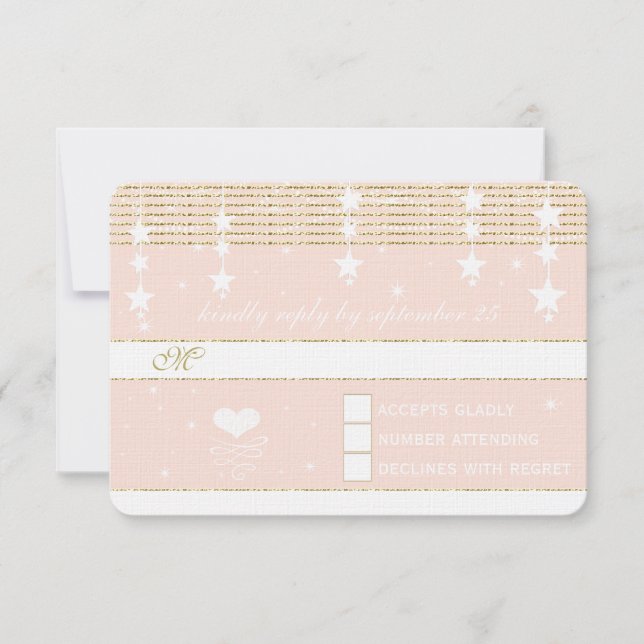 Mariage Rose d'or sous les étoiles RSVP (Devant)