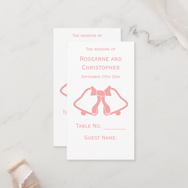 Mariage rose Emplacement Paramètre Cartes Cloches  (Devant/Arrière en situation)