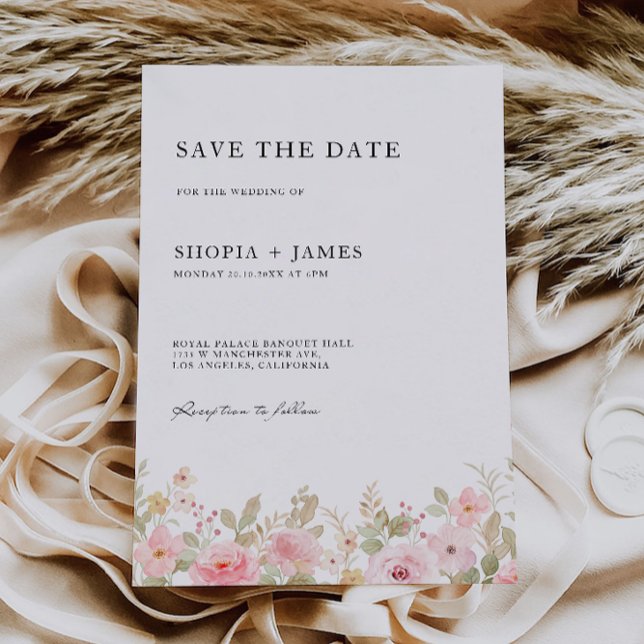 Mariage rose Enregistrer la date Invitation (Rose Wedding Save the Date Invitation)