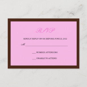 Mariage rose et Brown RSVP