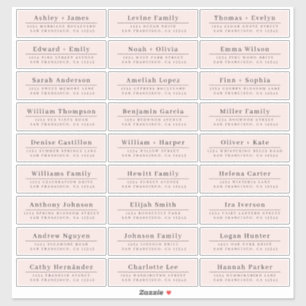 Mariage rose minimaliste chic Étiquettes de adress