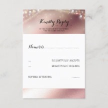 Mariage rose Parties scintillant or RSVP