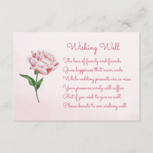 Mariage rose Peony Souhaitant Des Cartes De Puits