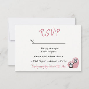 Mariage Rose Réponse Panda Teddy Bear Cœur