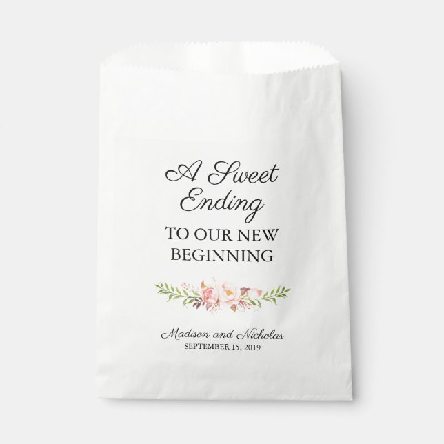 Mariage rose Rustique Fleur Faveur Sacs (Devant)