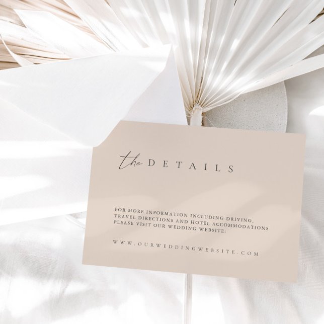 Mariage rose vif moderne Détails Carte boîtier (Modern Blush Pink Wedding Details Enclosure Card)