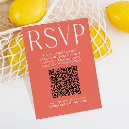 Mariage rose vif simple RSVP Code QR en ligne