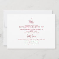 Mariage rouge et blanc détails II Invitation