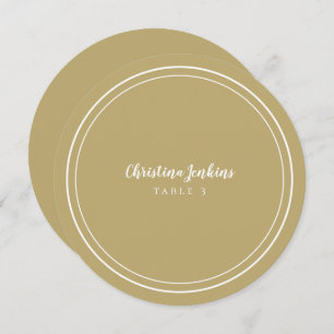 Mariage Round Custom Gold Diner Carte de place