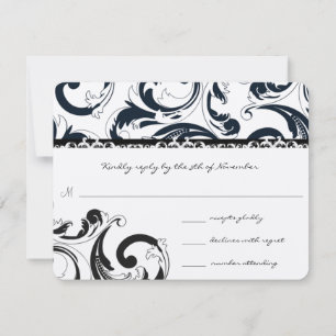 Mariage Royal Black Fwirls RSVP