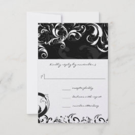 Mariage Royal Black Fwirls RSVP