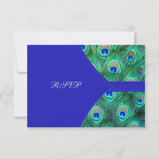 Mariage Royal Blue Peacock RSVP (Devant)
