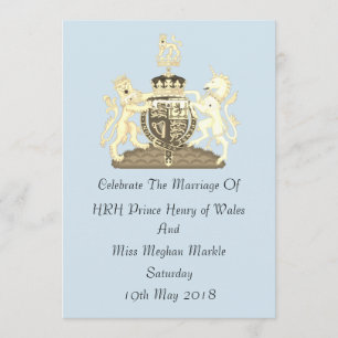 Mariage royal Harry and Meghan Custom Invitation B