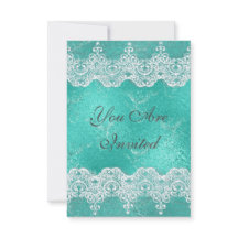 Mariage Royal Invitation Mint Bleu & dentelle