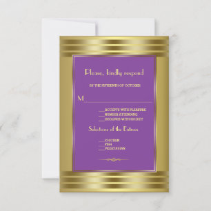 Mariage Royal violet et Gold RSVP