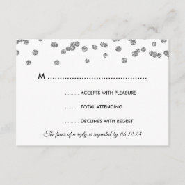 Mariage RSVP Argent Faux Parties scintillant Confe