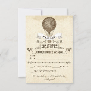 Mariage RSVP avec vintage montgolfière romantique