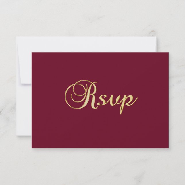Mariage RSVP Burgundy Élégant Personnalisé d'Autom (Devant)