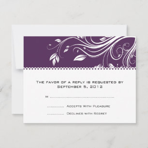 Mariage RSVP de fleurs violettes et blanches