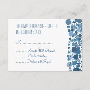 Mariage RSVP Dots modernes Bleu