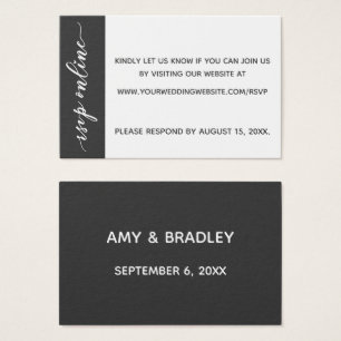Mariage RSVP en ligne Insérer gris foncé et blanc