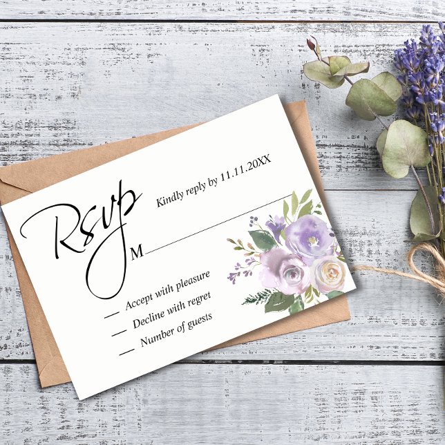 Mariage RSVP Floral Lavender (Créateur téléchargé)
