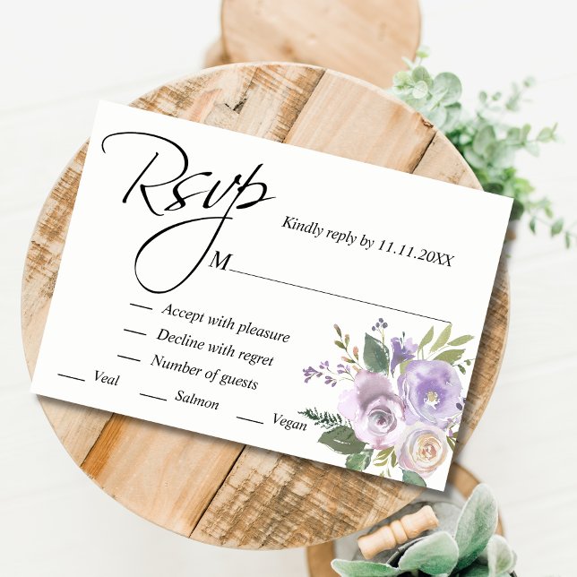 Mariage RSVP Floral Lavender (Créateur téléchargé)