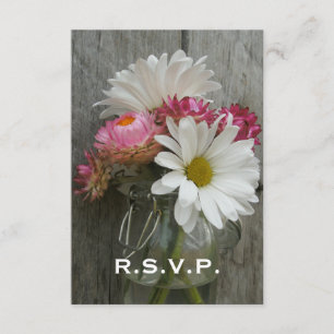 Mariage RSVP : Marguerites, Fleurs de fraise, & Bo