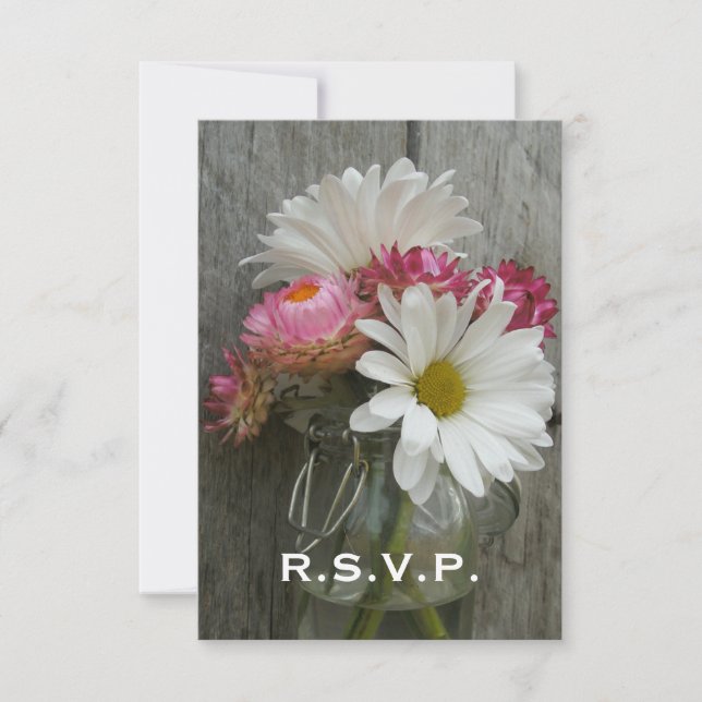 Mariage RSVP : Marguerites, Fleurs de fraise, & Bo (Devant)