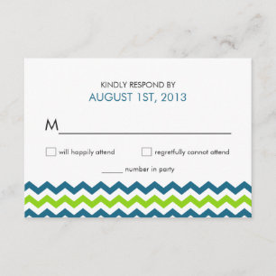 Mariage RSVP moderne Chevron Zigzag