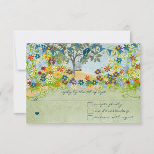 Mariage RSVP Oiseau de l'Amour Vintage Tourbillon