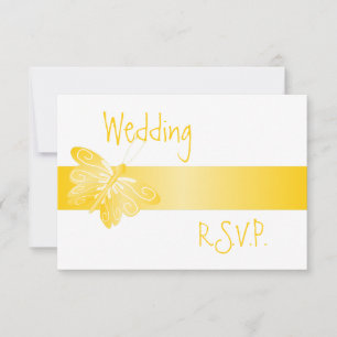 Mariage RSVP Papillon jaune