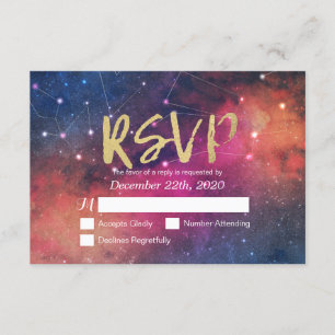Mariage RSVP Répondre Galaxy Nebula Constellations