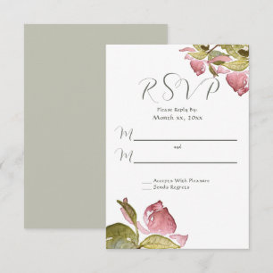 Mariage RSVP Roses Aquarelle rose douce