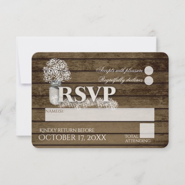 Mariage RSVP RSVP pour l'amour de l'échelle rustiq (Devant)