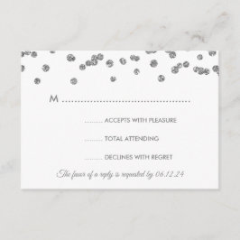 Mariage RSVP Silver Faux Parties scintillant Confe