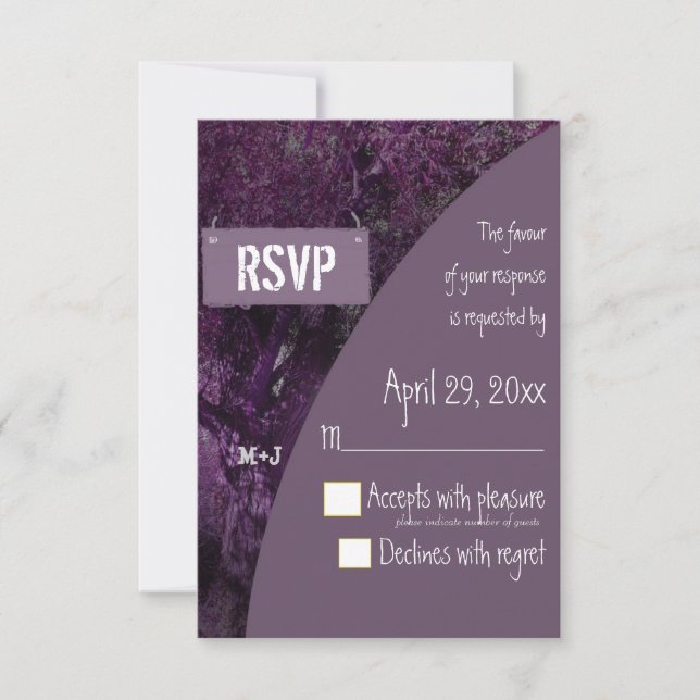 mariage RSVP vintage Oak Tree (Devant)