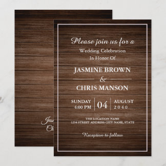Mariage rustique Bois rustique Faire-part de maria