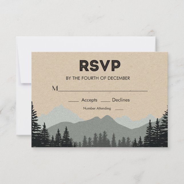 Mariage rustique de pin sylvestre RSVP (Devant)