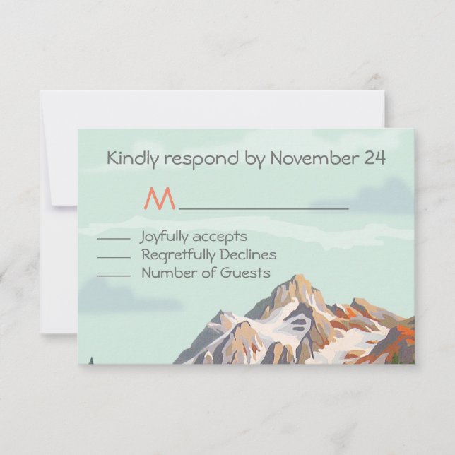 Mariage rustique en montagne RSVP (Devant)