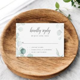 Mariage rustique Eucalyptus Script RSVP