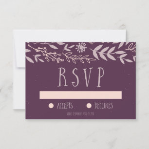 Mariage Rustique Floral Violet RSVP