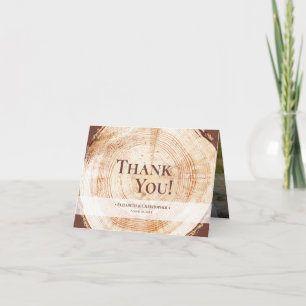 Mariage rustique  grain de bois Merci photo person