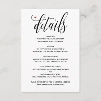 Mariage rustique moderne Détails carte boîtier v1