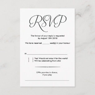 Mariage rustique moderne RSVP carte design v1