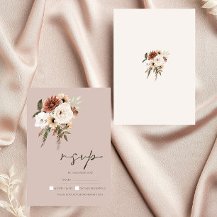 Mariage rustique rose et vert floral RSVP