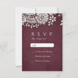 Mariage rustique RSVP Bourgogne élégante dentelle 