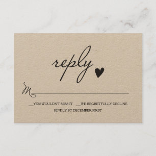 Mariage rustique RSVP - Carte Respons