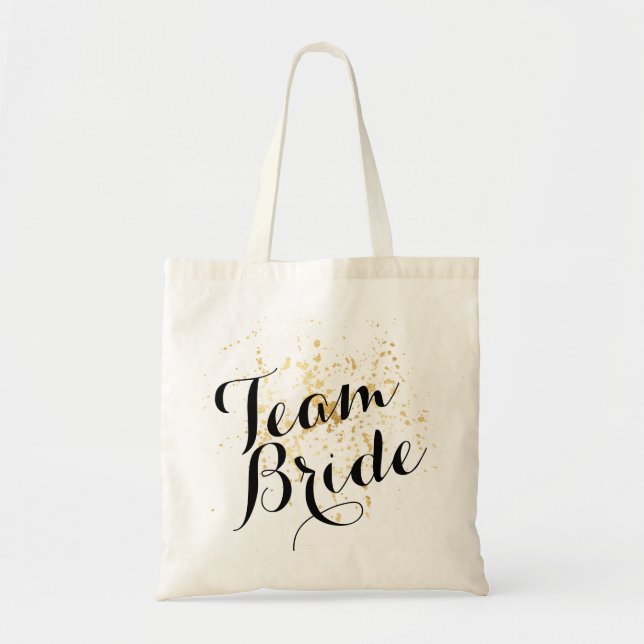 Mariage Sac fourre-tout Faveurs Gold Team Bride (Devant)