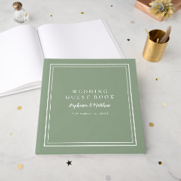 Mariage Sage Green Elegant Livre d'Invité